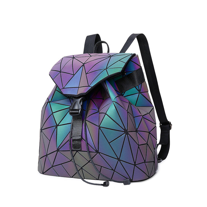 Best-Selling Luminous Geometric Rhombus Backpack for Men and Women Glossy.pk