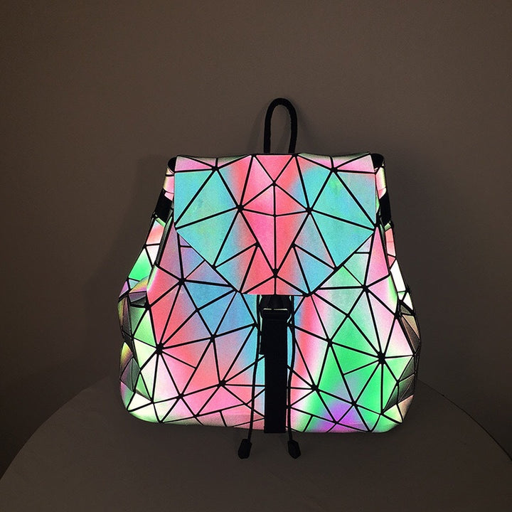 Best-Selling Luminous Geometric Rhombus Backpack for Men and Women Glossy.pk