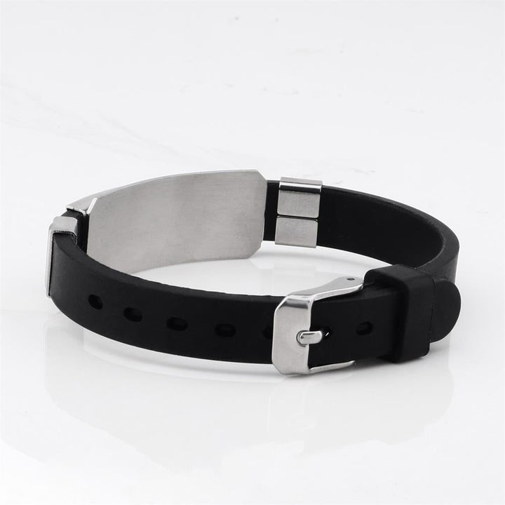 Pin belt buckle bracelet I AM THE STORM bracelet silicone stainless steel lettering ornament hand ornament Glossy.pk