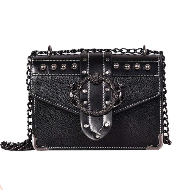 Vintage Chic: New Fashion Retro Rivet Single Shoulder Bag Glossy.pk