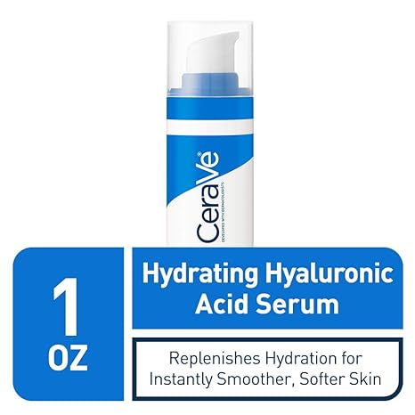 Cerave Hyaluronic Acid Serum for Face with Vitamin B5 and Ceramides | Hydrating Face Serum for Dry Skin | Fragrance Free | 1 Ounce CeraVe