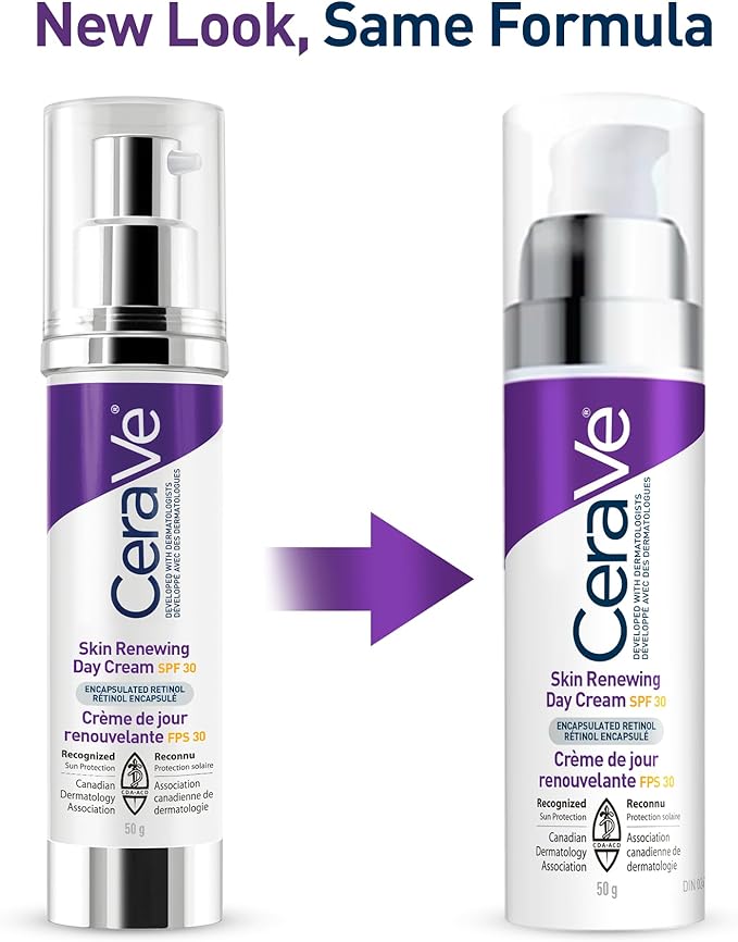 CeraVe Skin Renewing Day Cream SPF 30 - Anti-aging Daily Moisturizing Cream with Encapsulated Retinol, Ceramides & Hyaluronic Acid, Fragrance Free CeraVe