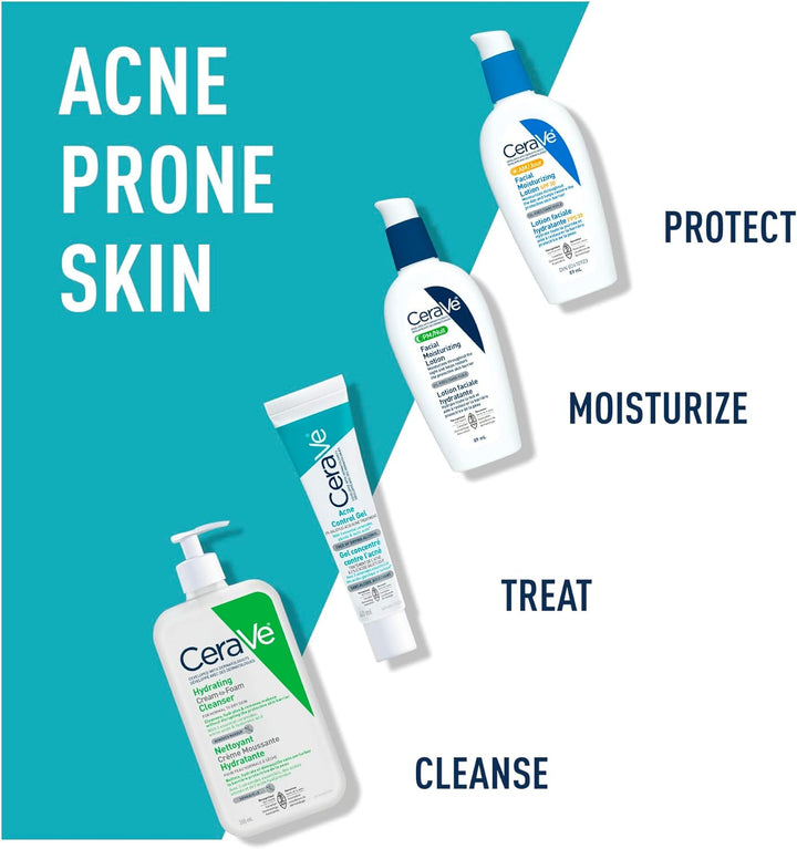 CeraVe Acne Control Gel For Face, Pimple & Pores, With Salicylic Acid, 3 Essential Ceramides, Niacinamides. Developed with Dermatologists, Non-Comedogenic, Oil-Free, Fragrance-Free, 40ml CeraVe