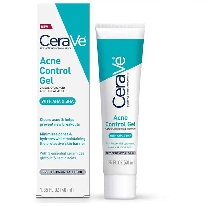 CeraVe Acne Control Gel For Face, Pimple & Pores, With Salicylic Acid, 3 Essential Ceramides, Niacinamides. Developed with Dermatologists, Non-Comedogenic, Oil-Free, Fragrance-Free, 40ml CeraVe