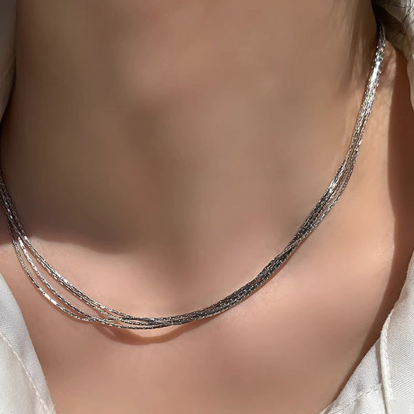 GLOSSY Multi-Layer Necklace – 18K Gold Plated Titanium Pendant Chain Glossy.pk