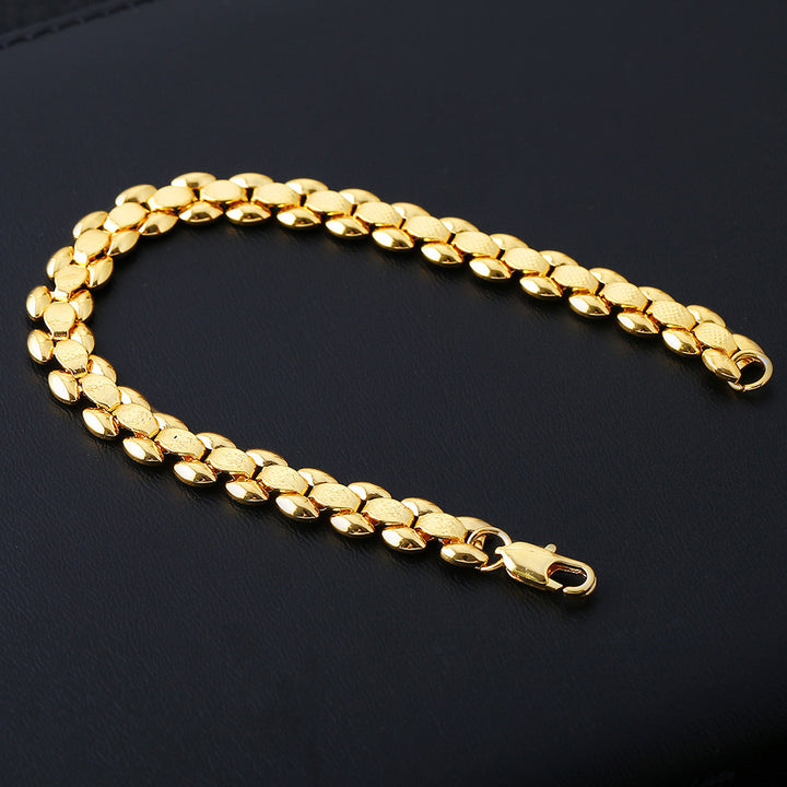 wish cross-border special hot sale of European and American jewelry 18K gold-plated bracelet men's Amazon popular men's hand jewelry wholesale