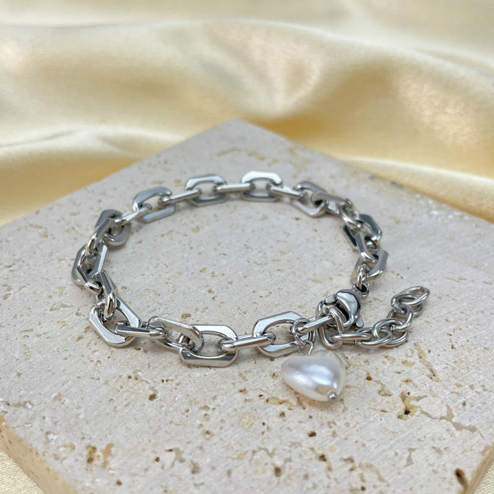 Cross-border European and American hot-selling style love heart shape double-layer new bracelet stainless steel fashion hand jewelry versatile fashion with 25 Glossy.pk