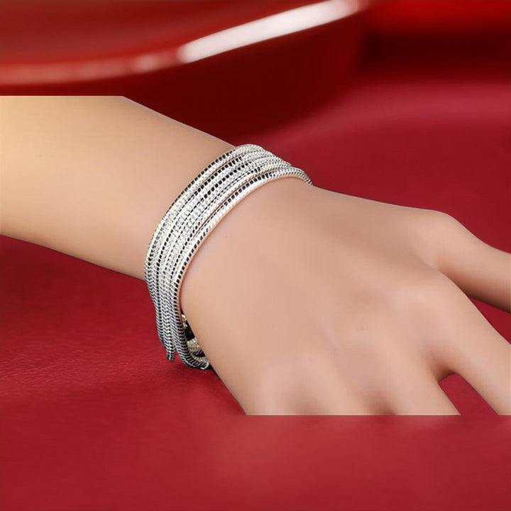 In China and Europe European and American popular jewelry simple silver-plated snake chain bracelet AliExpress 3MM snake bone bracelet manufacturers wholesale