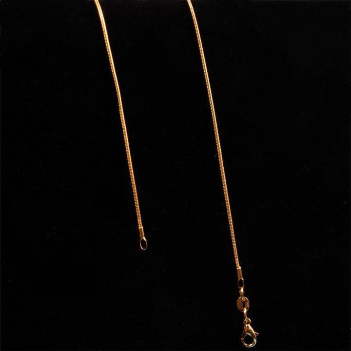 ZHONGYI FASHION TREND VERSATILE 18K YELLOW GOLD PLATED SNAKE BONE NECKLACE EUROPEAN AND AMERICAN CROSS-BORDER NEW 1MM SNAKE CHAIN WITH SNAKE BONE CHAIN Glossy.pk
