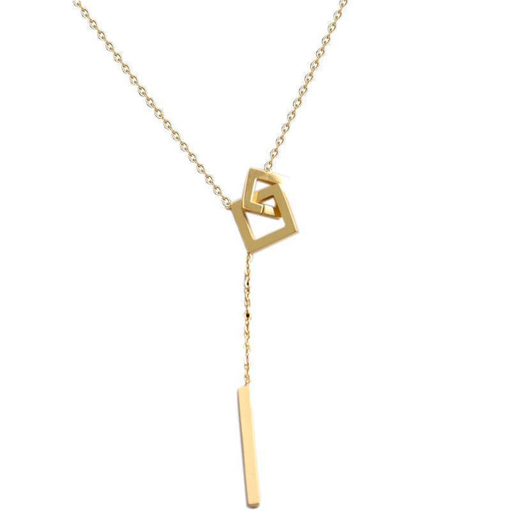 2024 new popular titanium steel necklace women's niche light luxury temperament sweater chain does not fade and is versatile clavicle chain necklace Glossy.pk