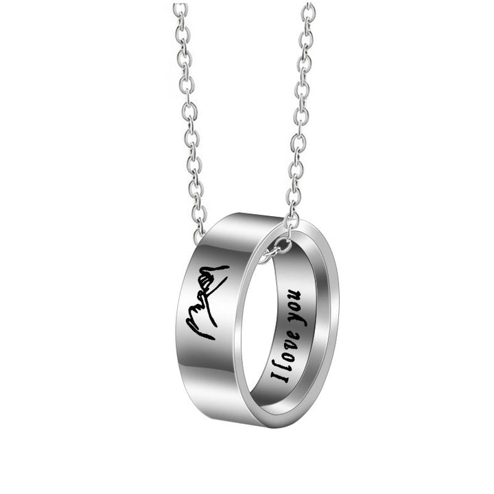 Cross-border foreign trade jewelry stainless steel couple ring I LOVE YOU 8mm ring valentine's day gift Glossy.pk