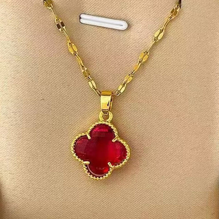 European and American cross-border wholesale high-quality temperament titanium steel necklace does not fade full diamond pendant jewelry wholesale stainless steel 13 Glossy.pk