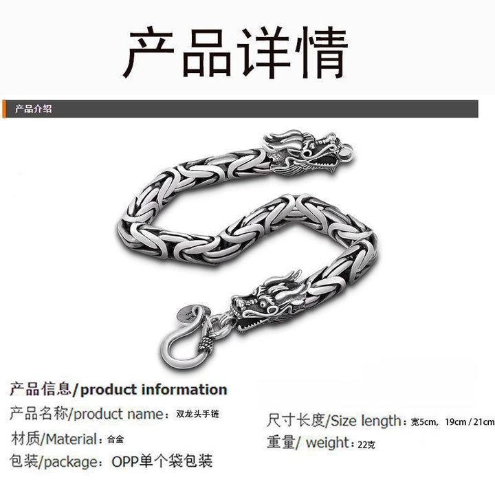 Sino-Iran cross-border hot-selling men's retro double-ended keel bracelet, punk keel, gothic bracelet, faucet bracelet