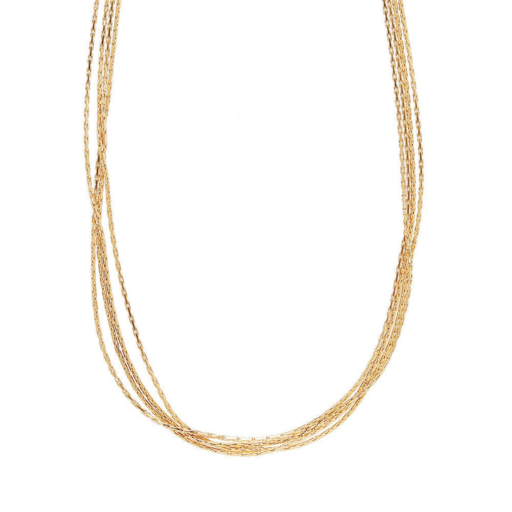 GLOSSY Multi-Layer Necklace – 18K Gold Plated Titanium Pendant Chain Glossy.pk
