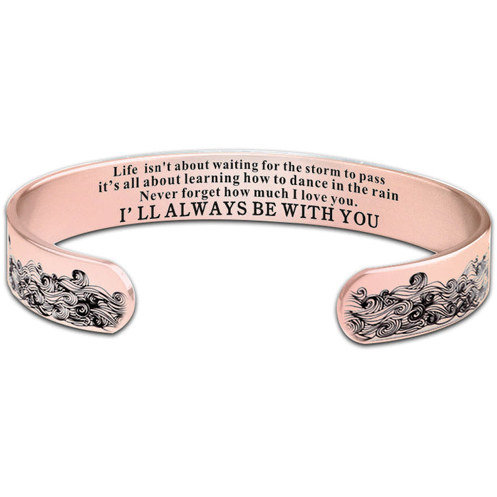 Cross Border Wave Bracelet I'LL ALWAYS BE WITH YOU 10mm Open Bracelet Ornament Glossy.pk