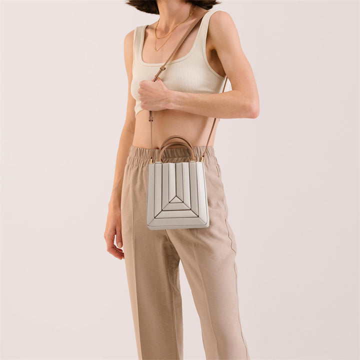 Multicolor Vegan Leather Hand & Shoulder Bag - Color Block Crossbody with Detachable Strap Glossy.pk