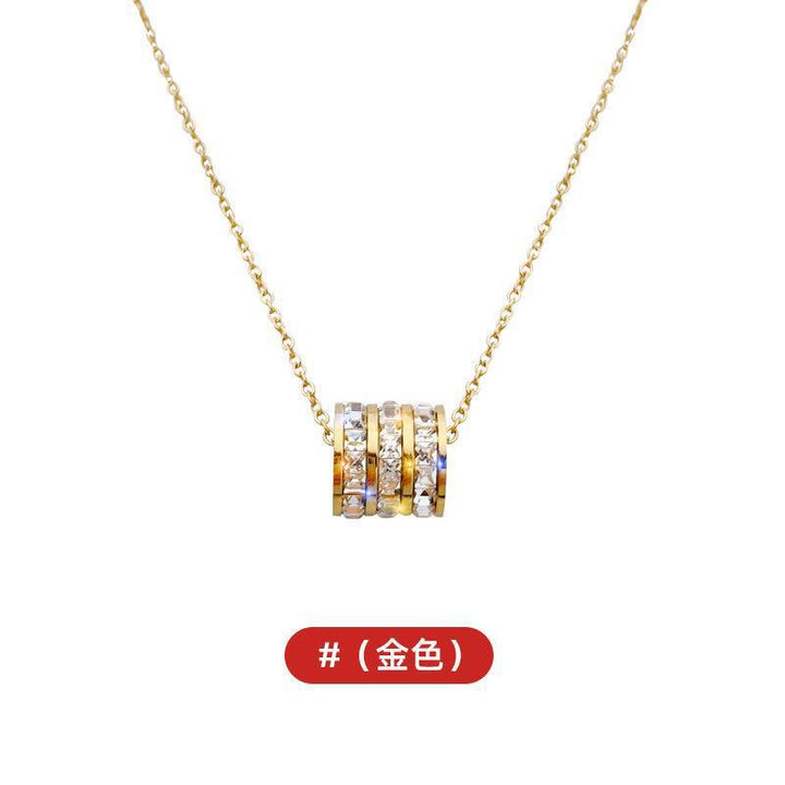 Senior small waist pendant necklace female tide net red ins cold wind neck jewelry titanium steel non-fading clavicle chain Glossy.pk