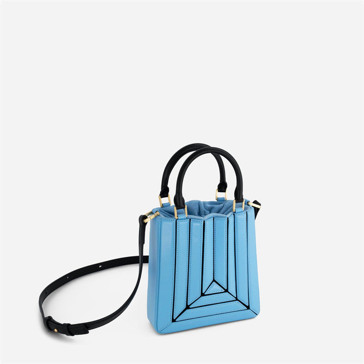 Multicolor Vegan Leather Hand & Shoulder Bag - Color Block Crossbody with Detachable Strap Glossy.pk
