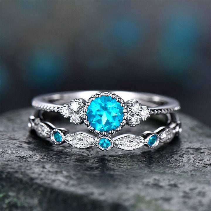 Zhongyi Europe and America Wish New Fashion and Versatile Women's Zircon Ring Silver-plated Micro Emerald Ring Glossy.pk
