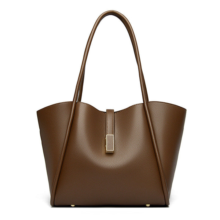 New 2024 Genuine Leather Tote Bag Commuter Large Capacity Classic Versatile Portable Large Capacity Crossbody Bag for Commuters Glossy.pk