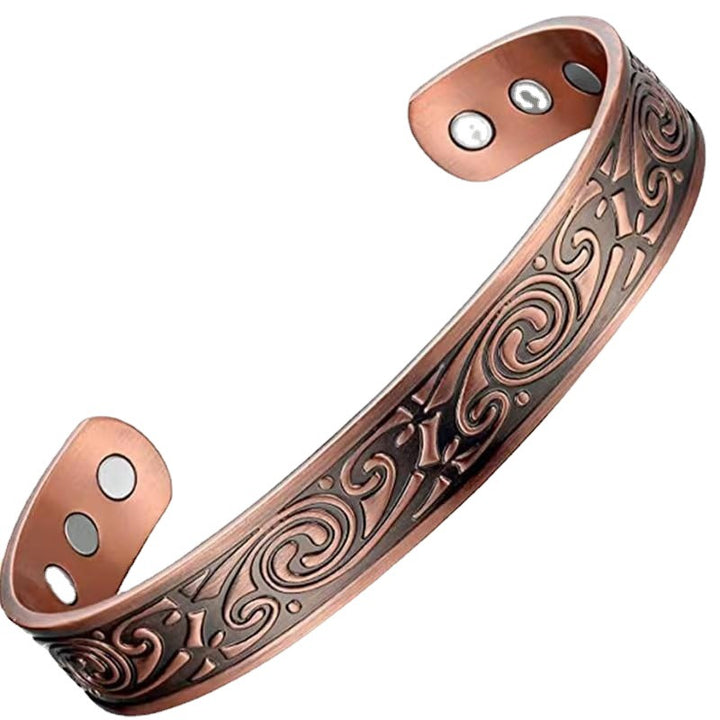 European and American Amazon New Viking Magnetic Ancient Red Copper Bracelet Cross-border TEMU Popular Open Magnet Bracelet