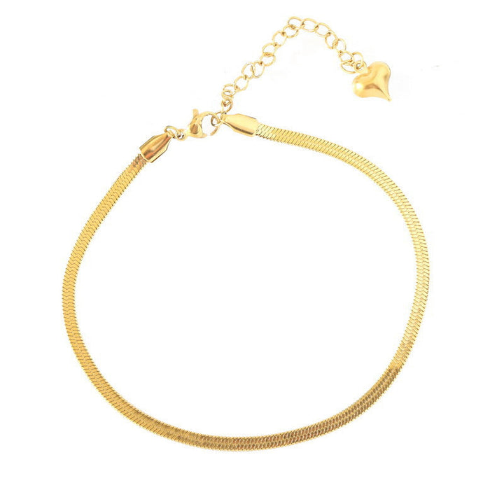 2024 new 18K gold high-end gold snake bone chain anklet, women's ins, cold wind, simple forest, does not fade Glossy.pk