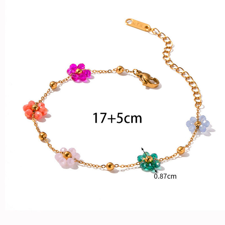 Cross-border, European and American hot-selling style, heart-shaped double-layered new bracelet, stainless steel, fashion hand jewelry, versatile and trendy with 28 Glossy.pk