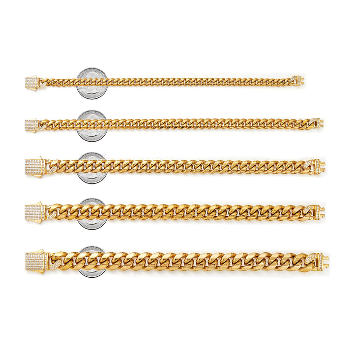 Men’s Cuban Bracelet – 18K Gold Plated on 925 Sterling Silver Glossy.pk