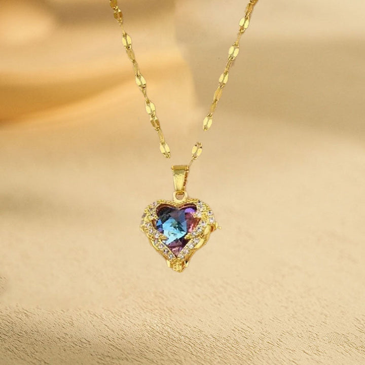 European and American cross-border wholesale high-quality temperament titanium steel necklace does not fade full diamond pendant jewelry wholesale stainless steel 13 Glossy.pk