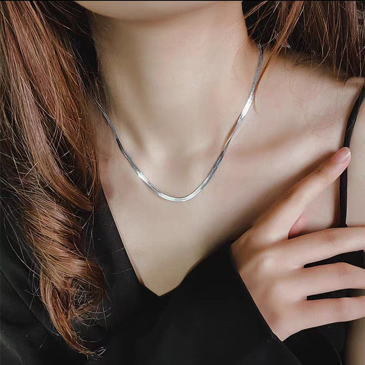 2024 new 18K gold high-end gold snake bone chain anklet, women's ins, cold wind, simple forest, does not fade Glossy.pk