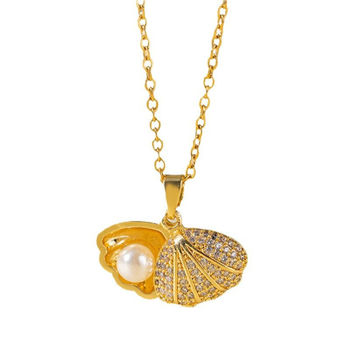 European and American cross-border wholesale high-quality temperament titanium steel necklace does not fade full diamond pendant jewelry wholesale stainless steel 13 Glossy.pk