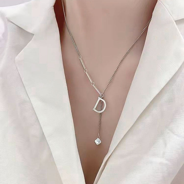 Cross-border e-commerce wholesale stainless steel triangle adjustable necklace is fashionable, simple and versatile, and the design does not fade 36 Glossy.pk
