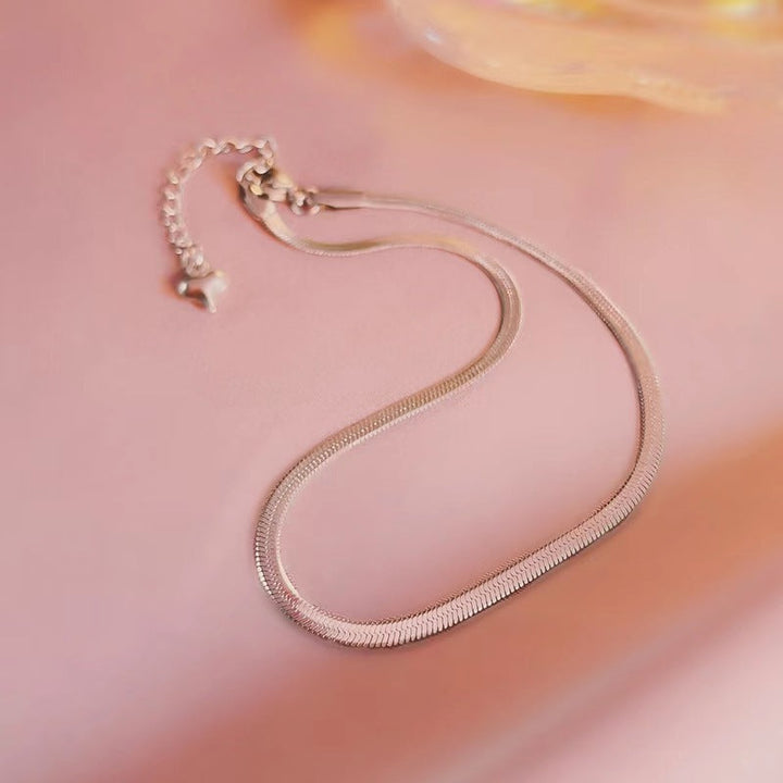 2024 new 18K gold high-end gold snake bone chain anklet, women's ins, cold wind, simple forest, does not fade Glossy.pk