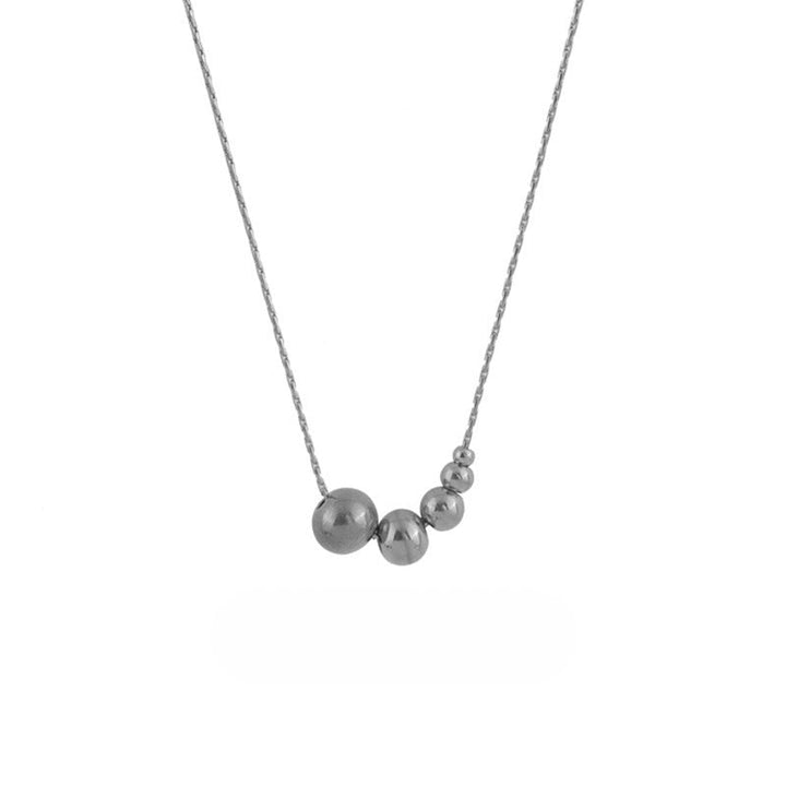 European and American simple five blessing gold bead necklace women's non-fading, high-end sense of cold, wind-plated 18k gold, temperament, trendy accessories Glossy.pk