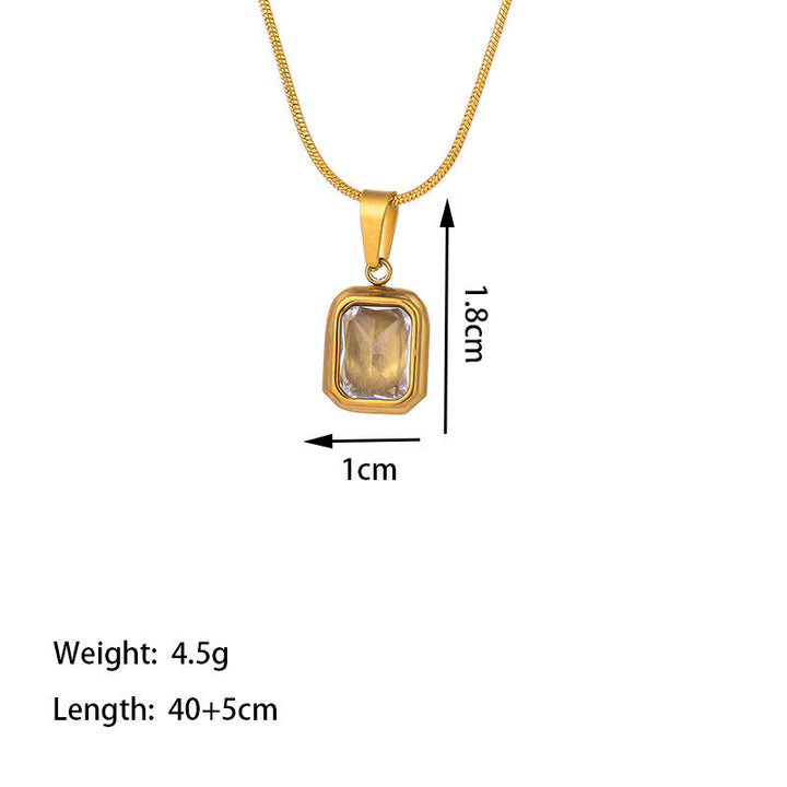 Cross-border wholesale necklace women's non-fading, light luxury titanium steel, new women's niche versatile fashion clavicle chain gold color 33 Glossy.pk