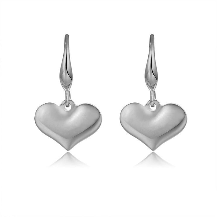 French retro three-dimensional love titanium steel earrings female metal glossy full peach heart pendant temperament ear jewelry factory Glossy.pk
