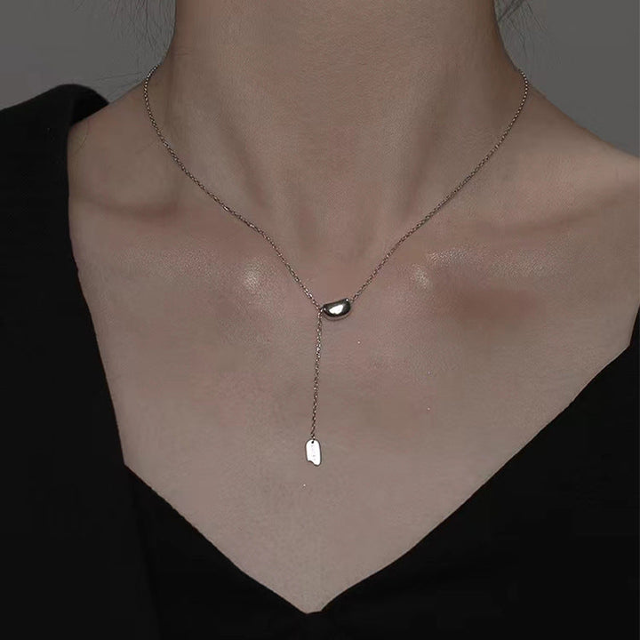 Cross-border e-commerce wholesale stainless steel triangle adjustable necklace is fashionable, simple and versatile, and the design does not fade 36 Glossy.pk