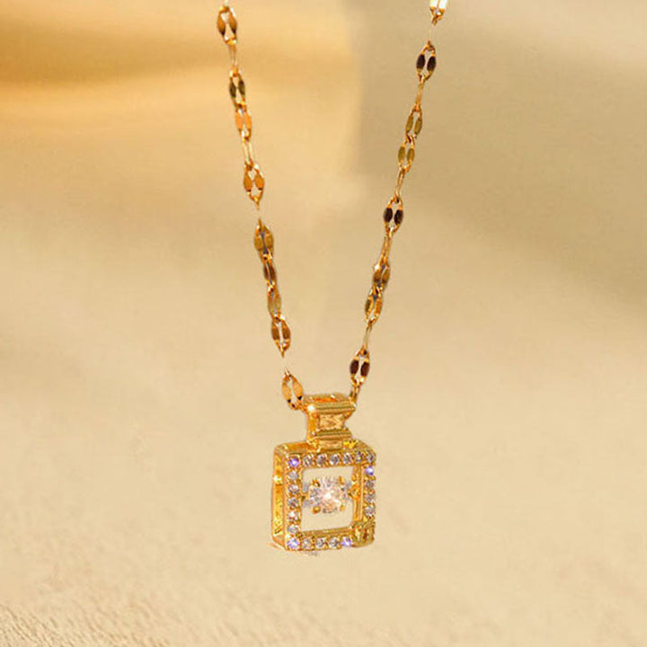 European and American cross-border wholesale high-quality temperament titanium steel necklace does not fade full diamond pendant jewelry wholesale stainless steel 13 Glossy.pk