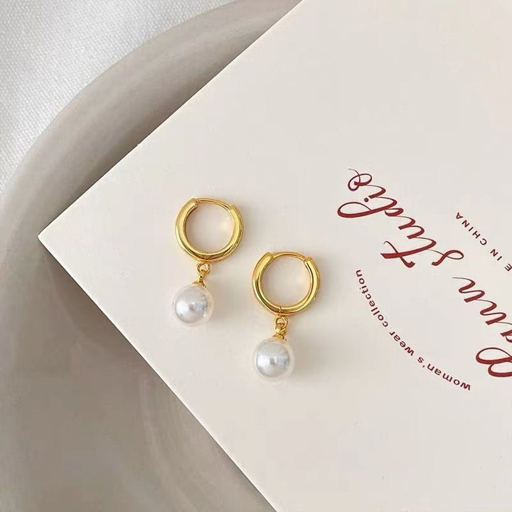 French temperament pearl Korean earrings high-end light luxury earrings women's delicate style earrings detachable student jewelry
