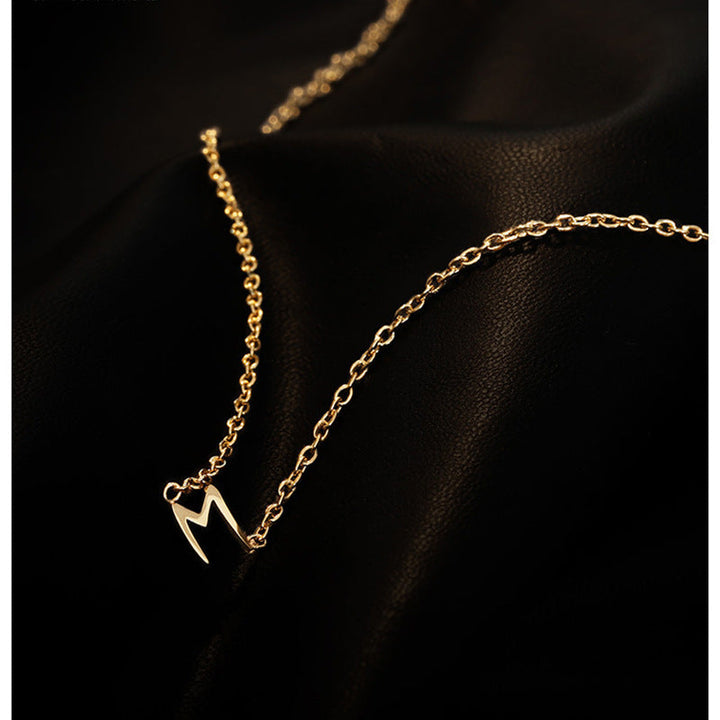 Titanium steel emerald geometric necklace high-grade cold style clavicle necklace fashion temperament accessories do not fade 34 Glossy.pk