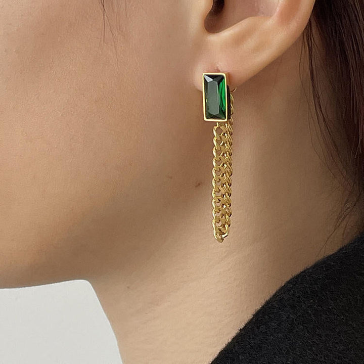 French retro earrings high-end non-fading titanium steel haoshi earrings women's personality European and American earrings jewelry wholesale Glossy.pk