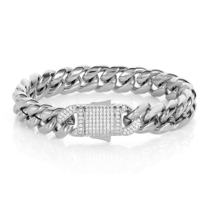 Men’s Cuban Bracelet – 18K Gold Plated on 925 Sterling Silver Glossy.pk
