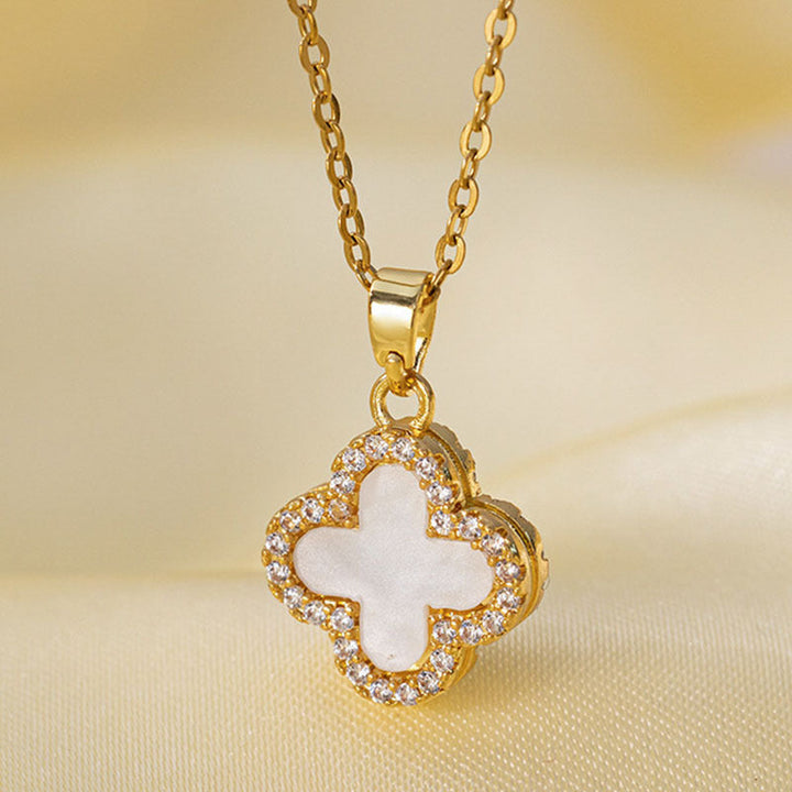 European and American cross-border wholesale high-quality temperament titanium steel necklace does not fade full diamond pendant jewelry wholesale stainless steel 13 Glossy.pk