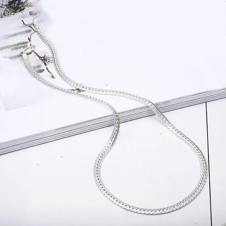 Sino-Italian cross-border wish European and American foreign trade necklace wholesale European and American silver necklace 5MM full side necklace manufacturers Glossy.pk