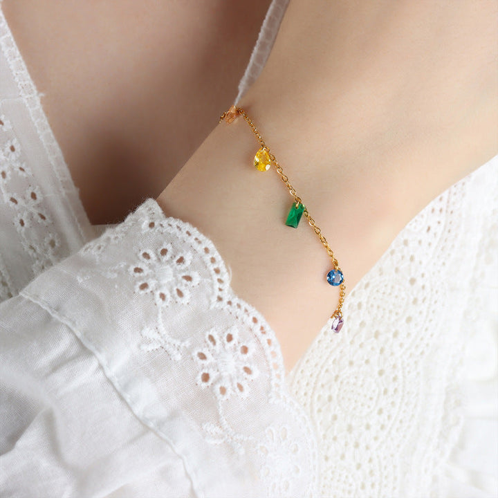 Cross-border, European and American hot-selling style, heart-shaped double-layered new bracelet, stainless steel, fashion hand jewelry, versatile and trendy with 28 Glossy.pk