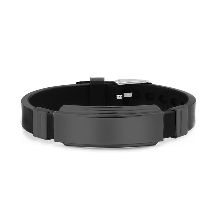 Cross-border foreign trade HIS QUEEN HER KING trendy fashion stainless steel couple bracelet can be engraved Glossy.pk