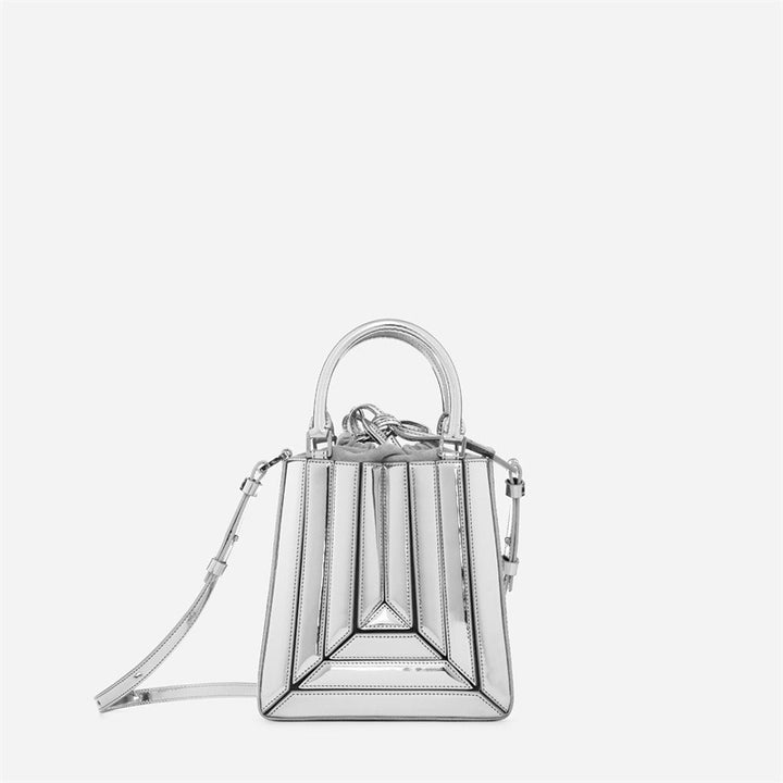 Multicolor Vegan Leather Hand & Shoulder Bag - Color Block Crossbody with Detachable Strap Glossy.pk