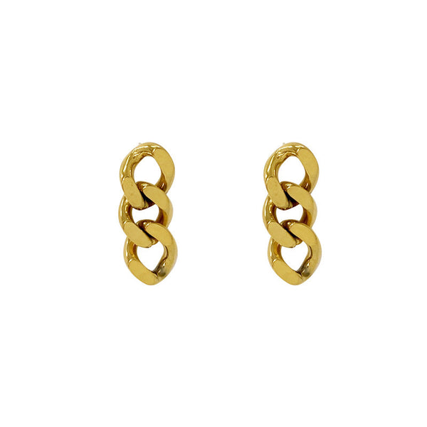 European and American style earrings chain metal indifferent wind earrings 2024 new temperament female Internet celebrity stud earrings Hong Kong style Glossy.pk