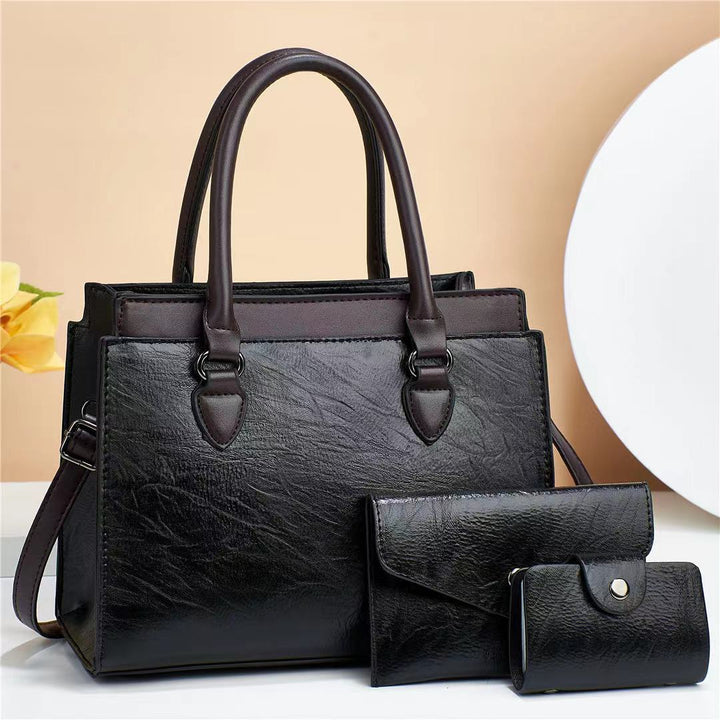 2024 Stylish Large Capacity Women's Handbag Set - Mother-and-Child Messenger Bag Three-Piece Collection Glossy.pk