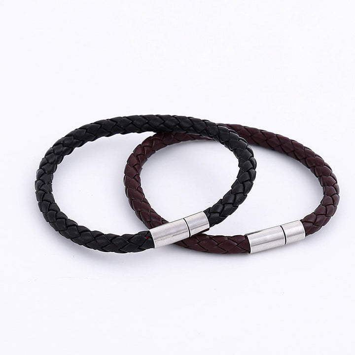 Cross-border hot-selling accessories, personalized simple PU woven leather bracelets, bracelets, Korean casual and versatile student accessories Glossy.pk